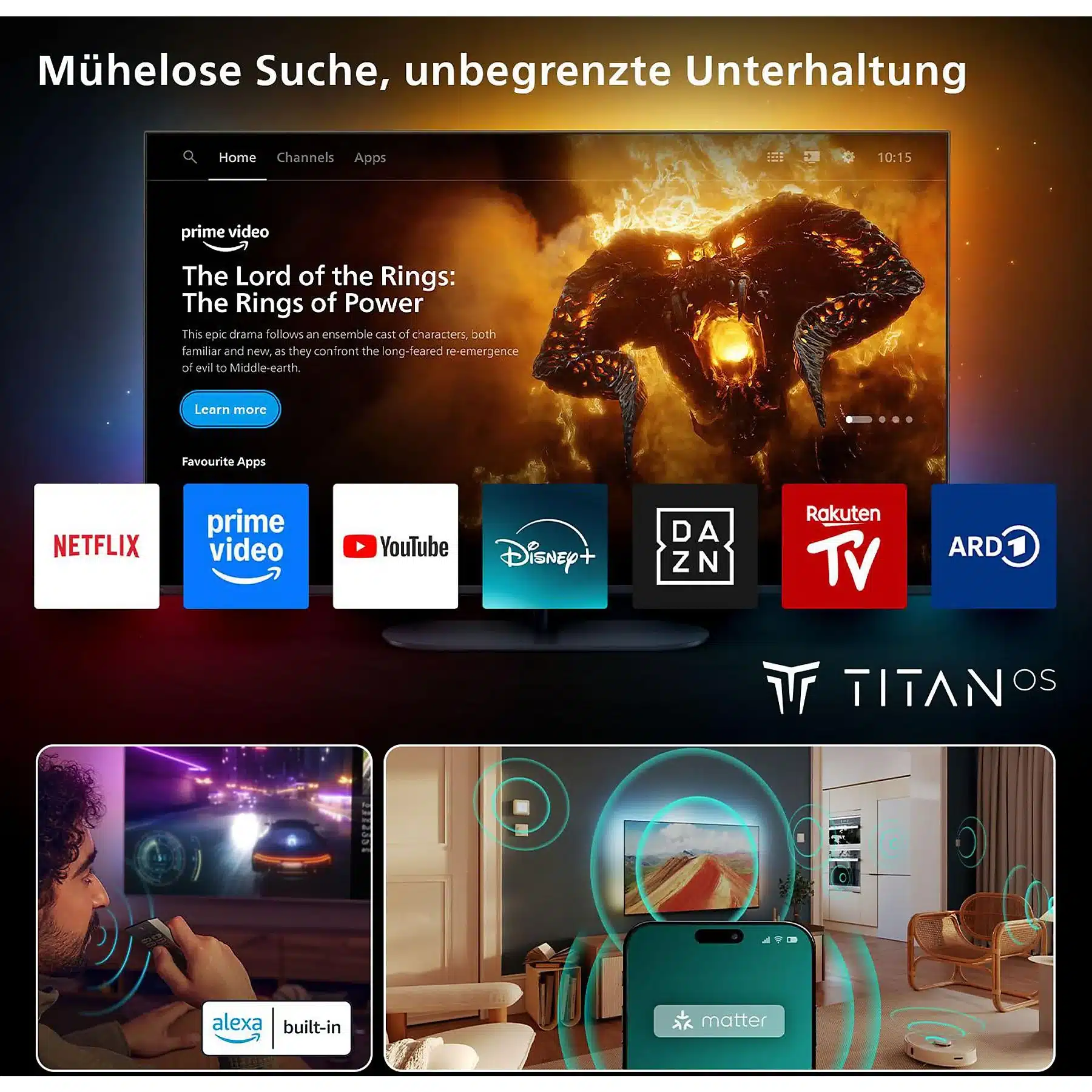PHILIPS 55PUS8550/12 LED Ambilight TV (piatto, 55 Zoll / 139 cm, UHD 4K, SMART TV, Ambilight) - Afbeelding 3